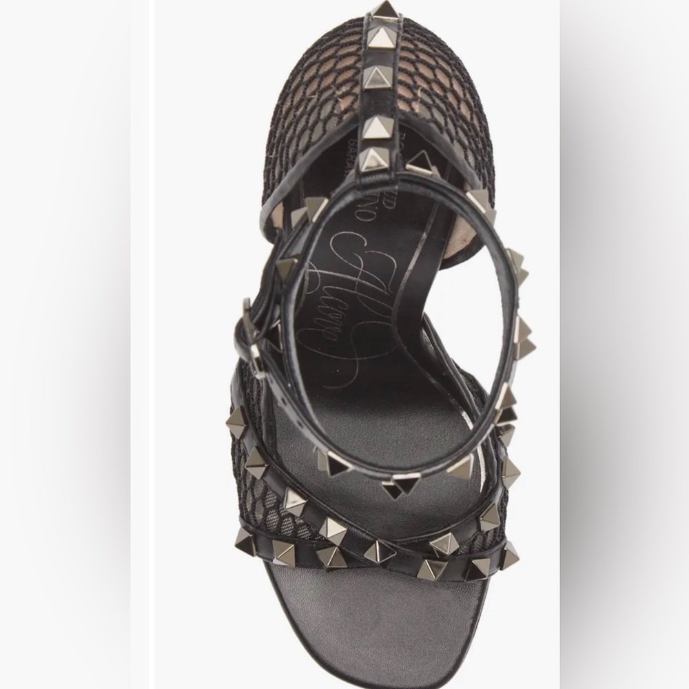 Valentino Garavani Black Mesh Studded Heels - Picture 5 of 15
